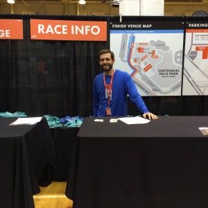 Volunteering at the Information Booth at the Race Expo